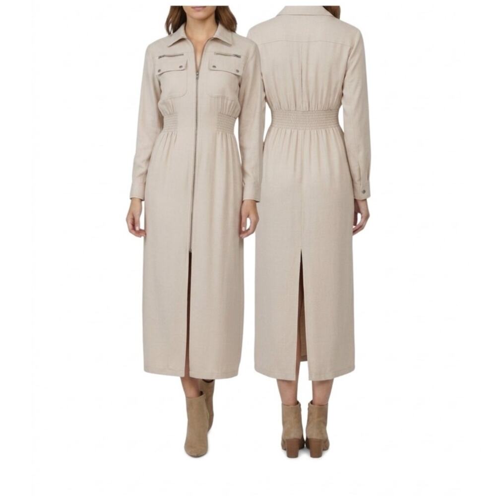Karen Alexander vintage khaki full zip trench dress size 12 - Picture 2 of 15